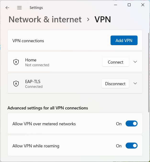 EAP-TLS Disconnect