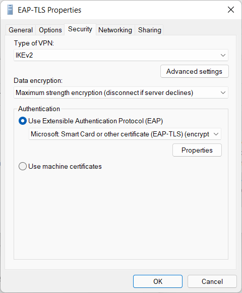 EAP-TLS Properties